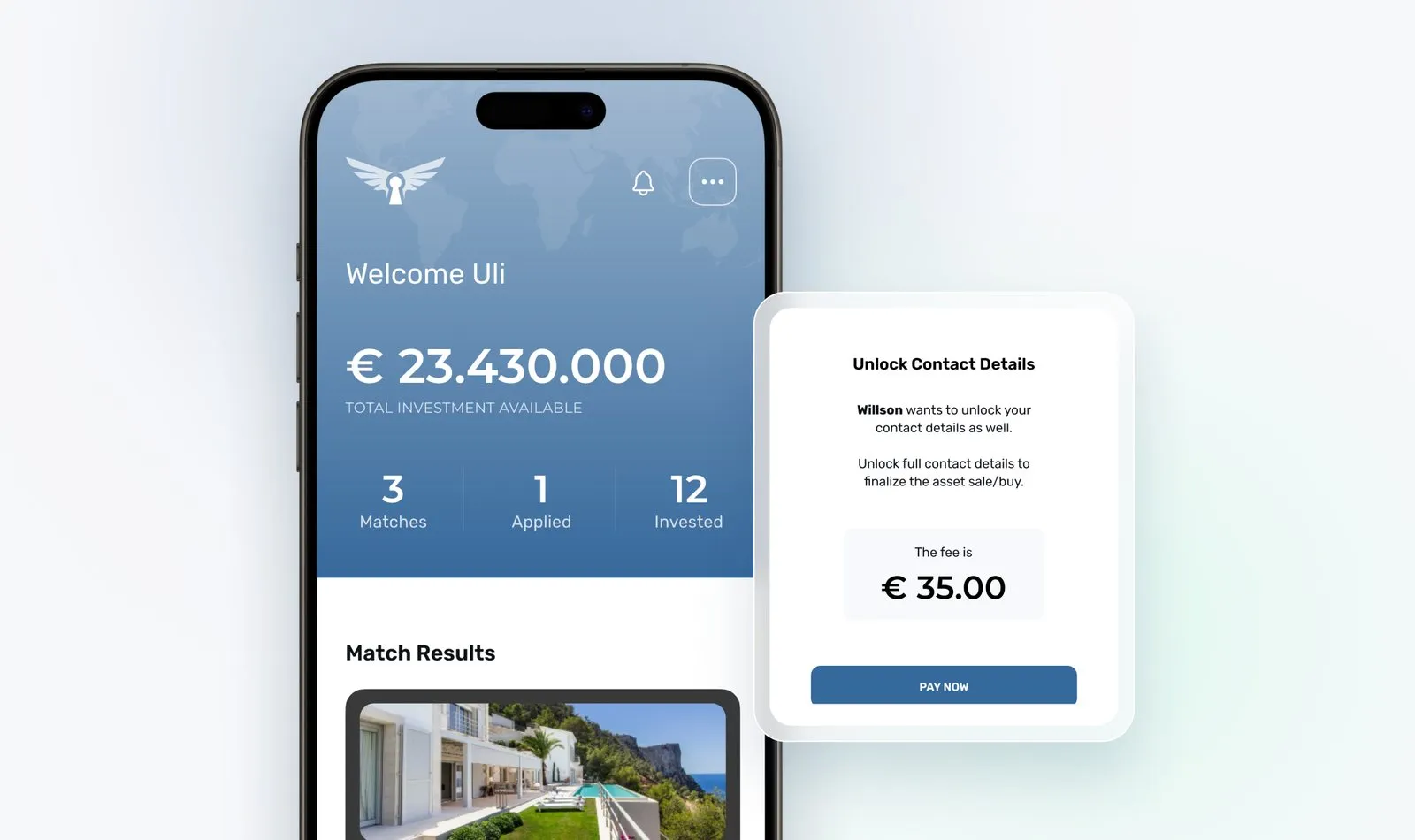 Real estate investing app, screen 2 of 3