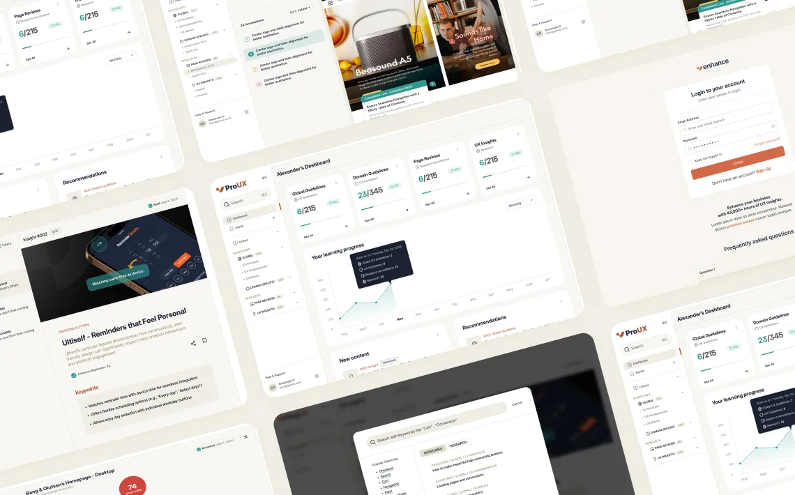 ProUX · platform screens