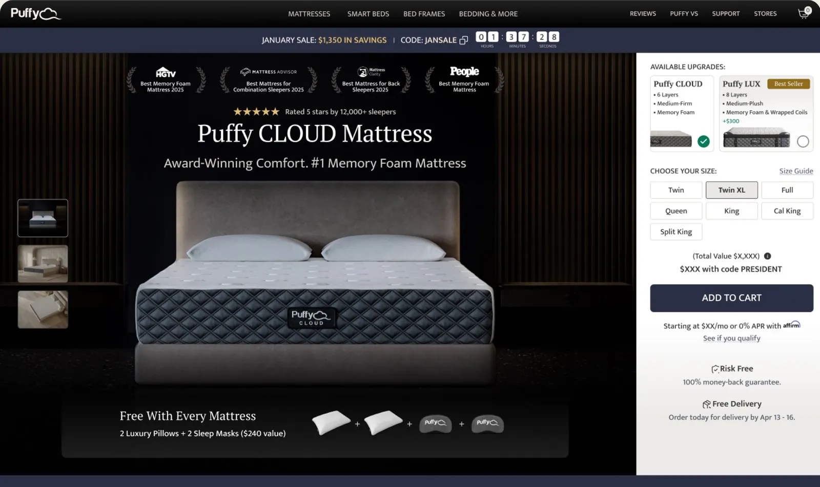 eCommerce product page after the redesign