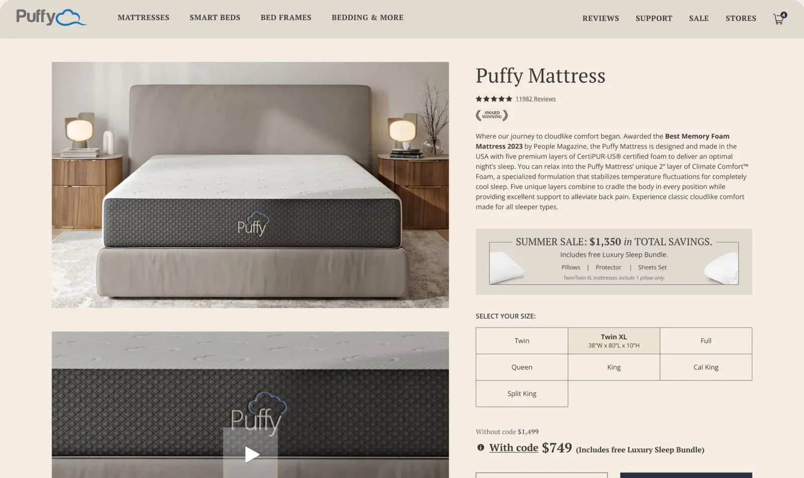 eCommerce product page before the redesign