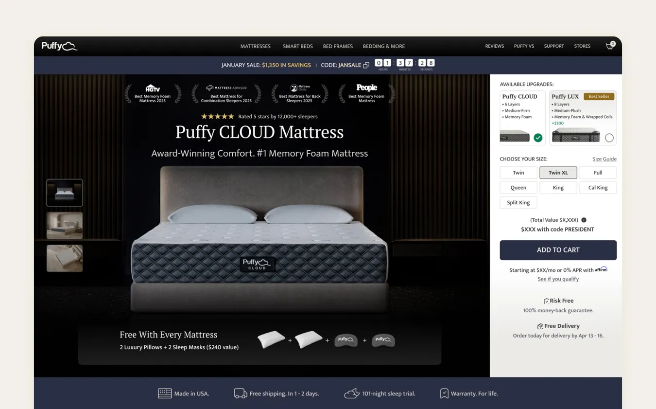 Puffy · Cloud product page