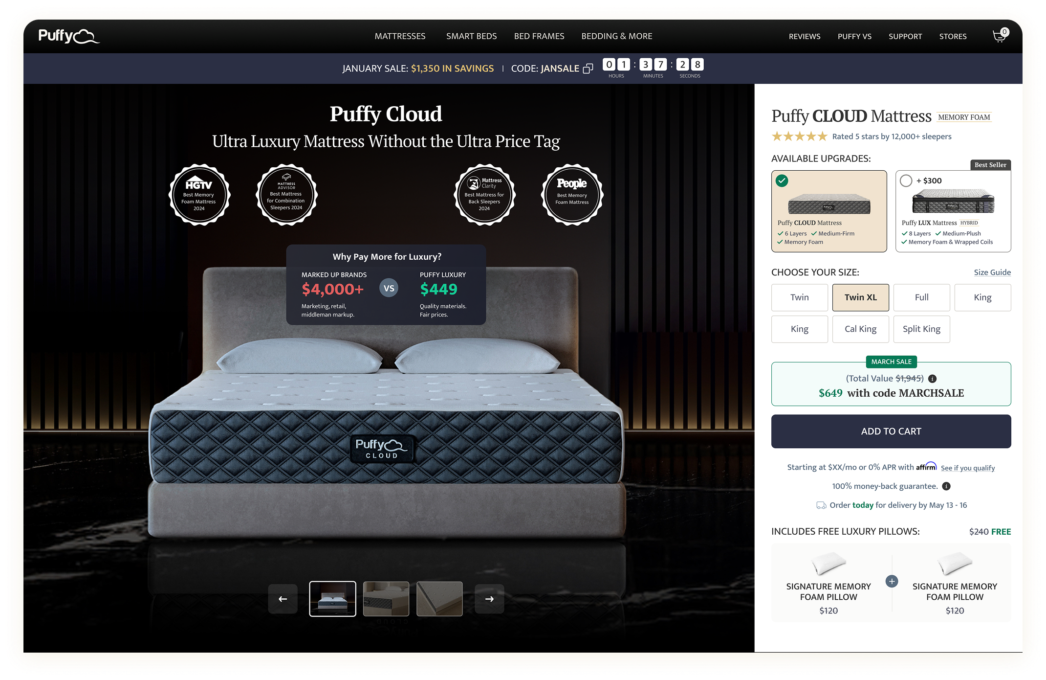 Repositioning Puffy as an Attainable Luxury Sleep Experience
