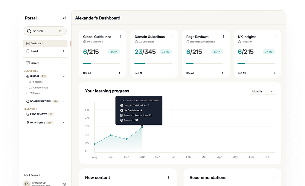 Developed a system to help designers grow their skills.